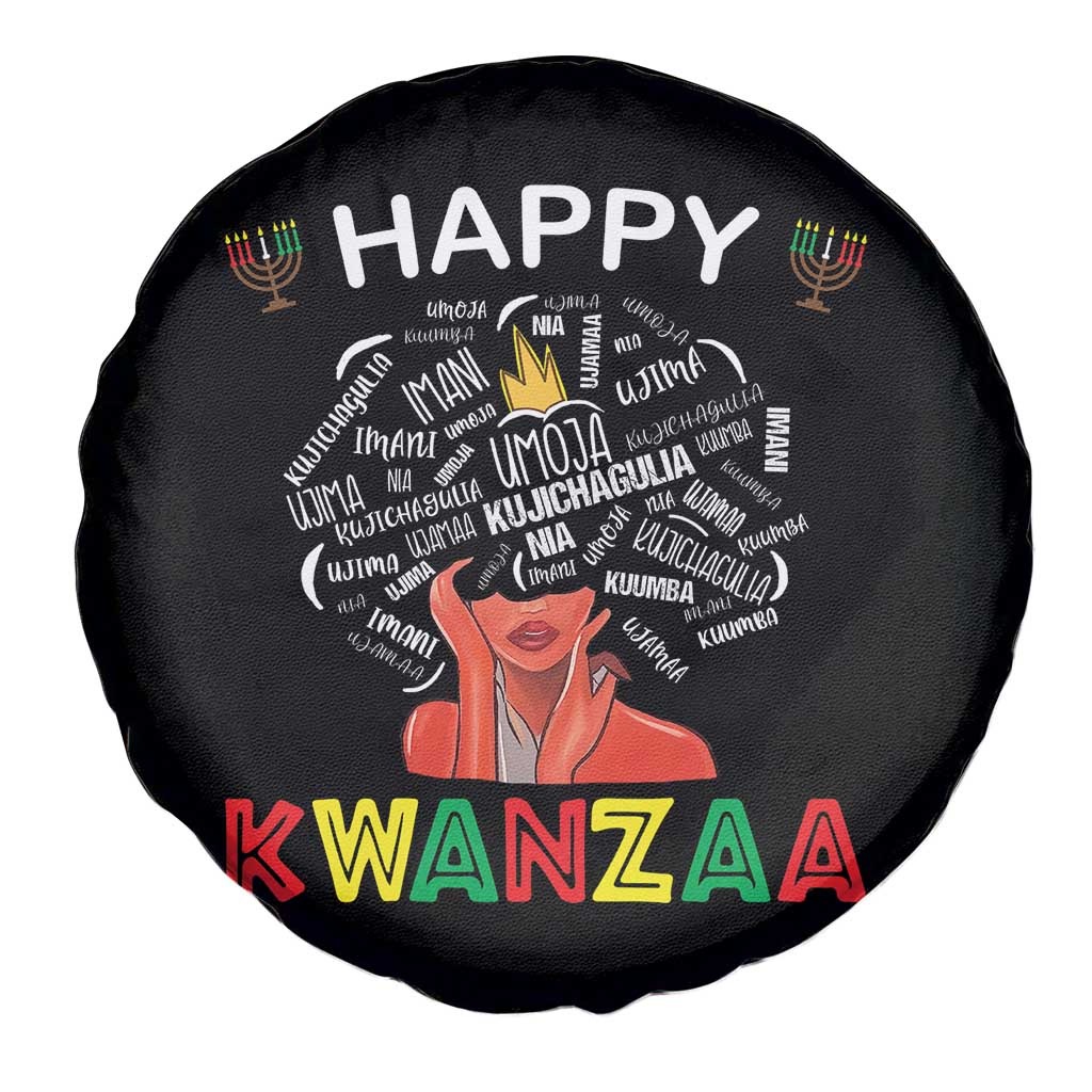 Happy Kwanzaa Spare Tire Cover African American Afro Queen Nguzo Saba TS10 Print Your Wear