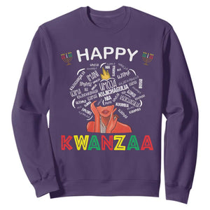 Happy Kwanzaa Sweatshirt African American Afro Queen Nguzo Saba TS10 Purple Print Your Wear