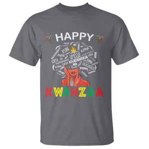 Happy Kwanzaa T Shirt African American Afro Queen Nguzo Saba TS10 Charcoal Print Your Wear