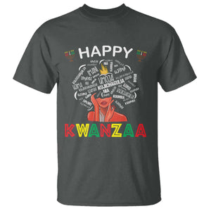 Happy Kwanzaa T Shirt African American Afro Queen Nguzo Saba TS10 Dark Heather Print Your Wear