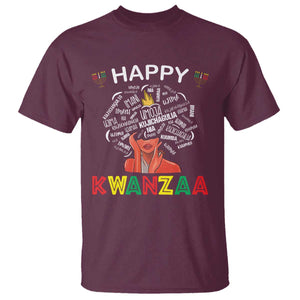 Happy Kwanzaa T Shirt African American Afro Queen Nguzo Saba TS10 Maroon Print Your Wear