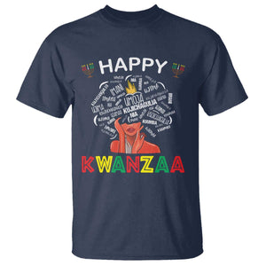 Happy Kwanzaa T Shirt African American Afro Queen Nguzo Saba TS10 Navy Print Your Wear