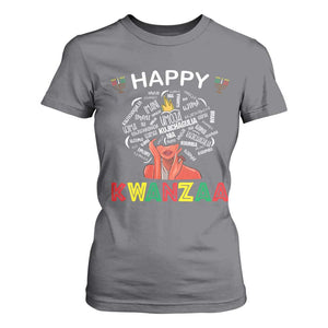 Happy Kwanzaa T Shirt For Women African American Afro Queen Nguzo Saba TS10 Charcoal Print Your Wear