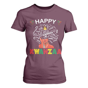 Happy Kwanzaa T Shirt For Women African American Afro Queen Nguzo Saba TS10 Maroon Print Your Wear