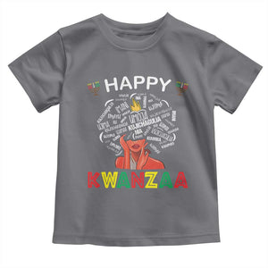 Happy Kwanzaa Toddler T Shirt African American Afro Queen Nguzo Saba TS10 Charcoal Print Your Wear