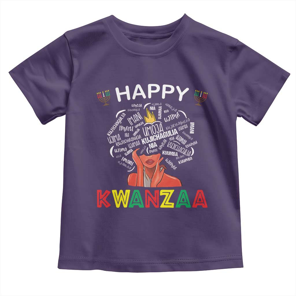 Happy Kwanzaa Toddler T Shirt African American Afro Queen Nguzo Saba TS10 Purple Print Your Wear