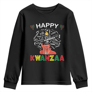 Happy Kwanzaa Youth Sweatshirt African American Afro Queen Nguzo Saba TS10 Black Print Your Wear