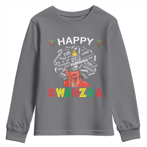 Happy Kwanzaa Youth Sweatshirt African American Afro Queen Nguzo Saba TS10 Charcoal Print Your Wear