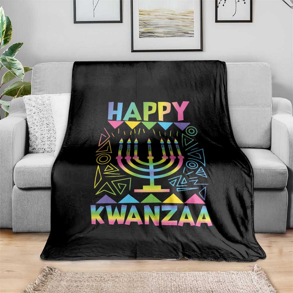 Happy Kwanzaa Throw Blanket Christmas African American Heritage Holiday Kinara Mazao TS10 Print Your Wear