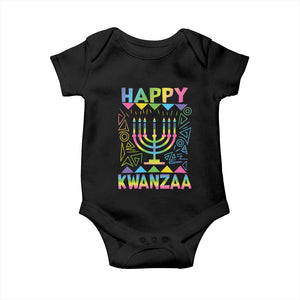 Happy Kwanzaa Baby Onesie Christmas African American Heritage Holiday Kinara Mazao TS10 Black Print Your Wear