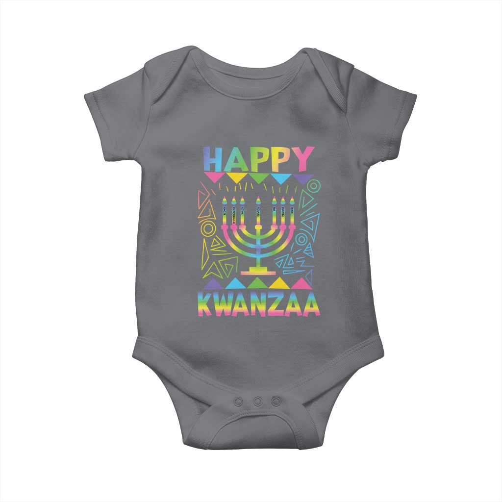Happy Kwanzaa Baby Onesie Christmas African American Heritage Holiday Kinara Mazao TS10 Charcoal Print Your Wear