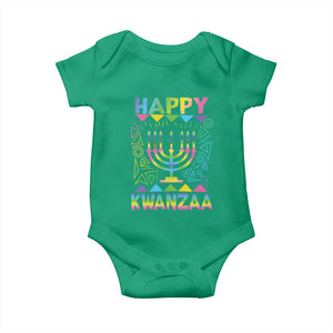 Happy Kwanzaa Baby Onesie Christmas African American Heritage Holiday Kinara Mazao TS10 Irish Green Print Your Wear