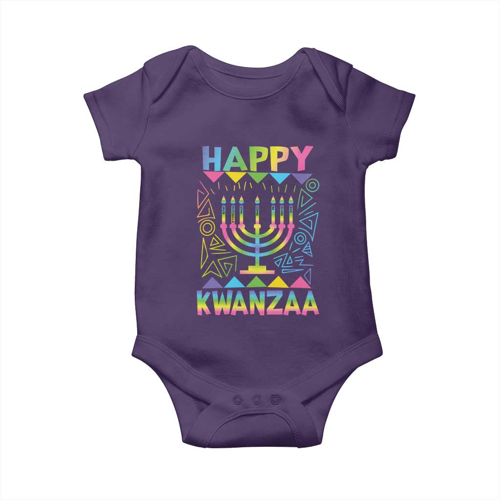 Happy Kwanzaa Baby Onesie Christmas African American Heritage Holiday Kinara Mazao TS10 Purple Print Your Wear