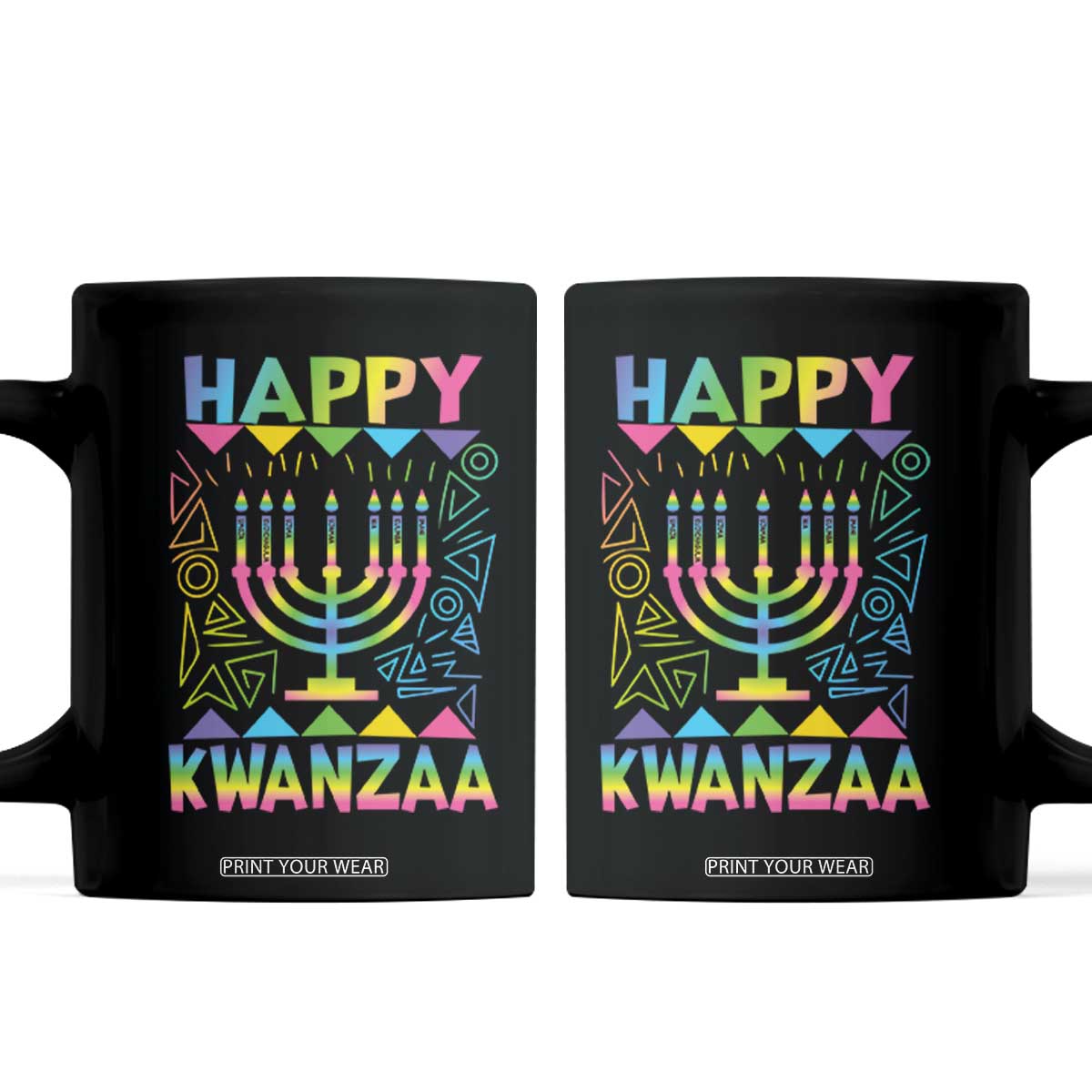 Happy Kwanzaa Coffee Mug Christmas African American Heritage Holiday Kinara Mazao TS10 Black Print Your Wear