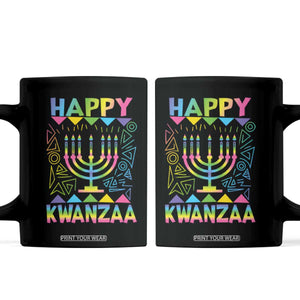 Happy Kwanzaa Coffee Mug Christmas African American Heritage Holiday Kinara Mazao TS10 Black Print Your Wear