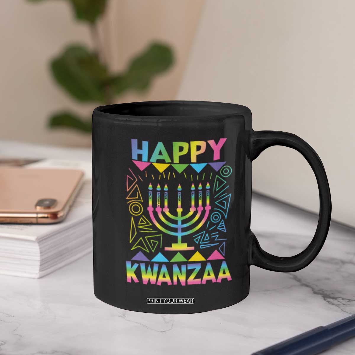 Happy Kwanzaa Coffee Mug Christmas African American Heritage Holiday Kinara Mazao TS10 Print Your Wear