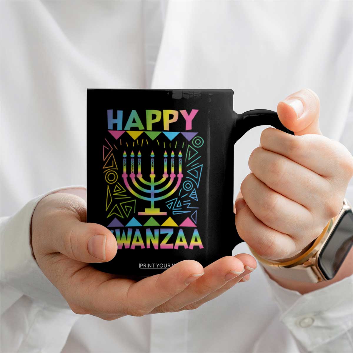 Happy Kwanzaa Coffee Mug Christmas African American Heritage Holiday Kinara Mazao TS10 Print Your Wear