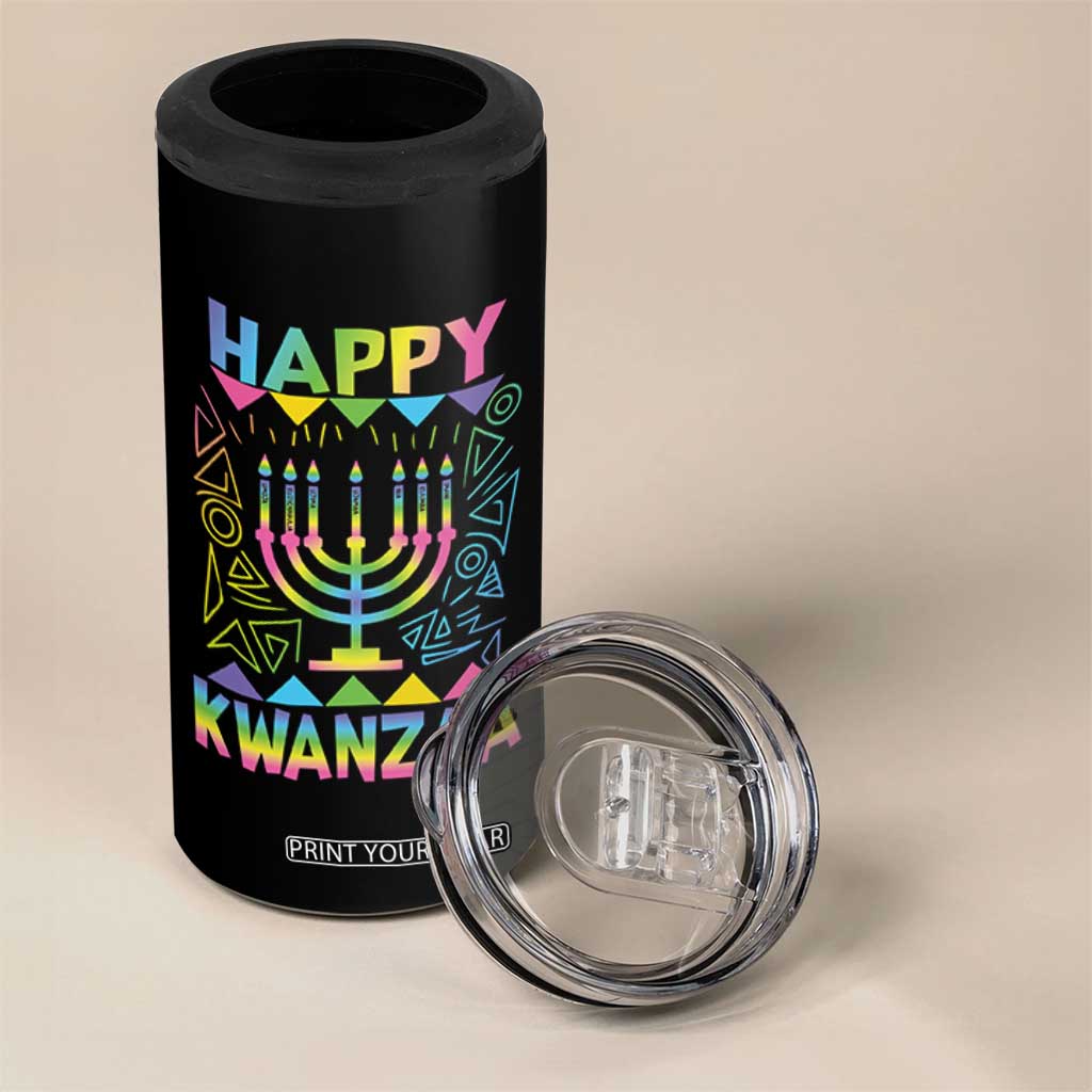 Happy Kwanzaa 4 in 1 Can Cooler Tumbler Christmas African American Heritage Holiday Kinara Mazao TS10 Print Your Wear
