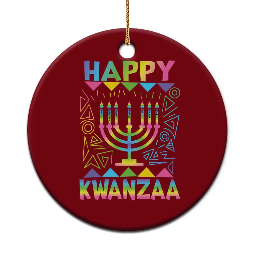 Happy Kwanzaa Ceramic Ornament Christmas African American Heritage Holiday Kinara Mazao TS10 1pc Red Print Your Wear
