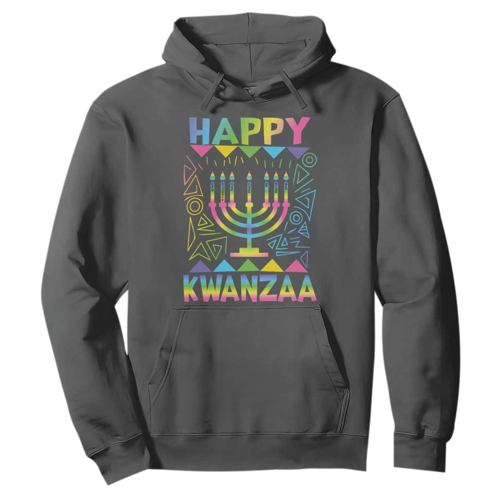 Happy Kwanzaa Hoodie Christmas African American Heritage Holiday Kinara Mazao TS10 Dark Heather Print Your Wear