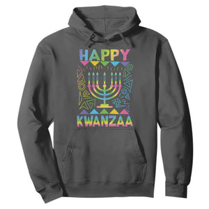 Happy Kwanzaa Hoodie Christmas African American Heritage Holiday Kinara Mazao TS10 Dark Heather Print Your Wear