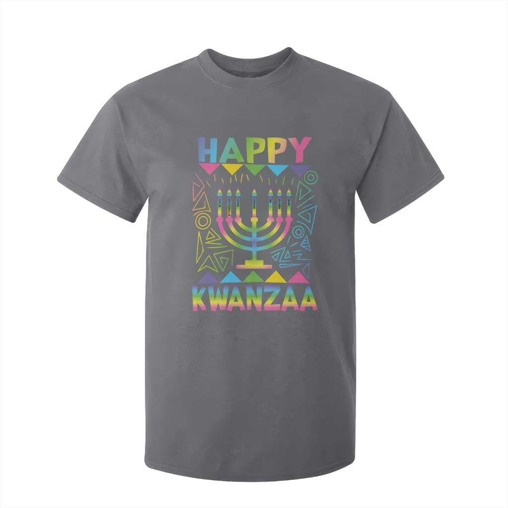 Happy Kwanzaa T Shirt For Kid Christmas African American Heritage Holiday Kinara Mazao TS10 Charcoal Print Your Wear