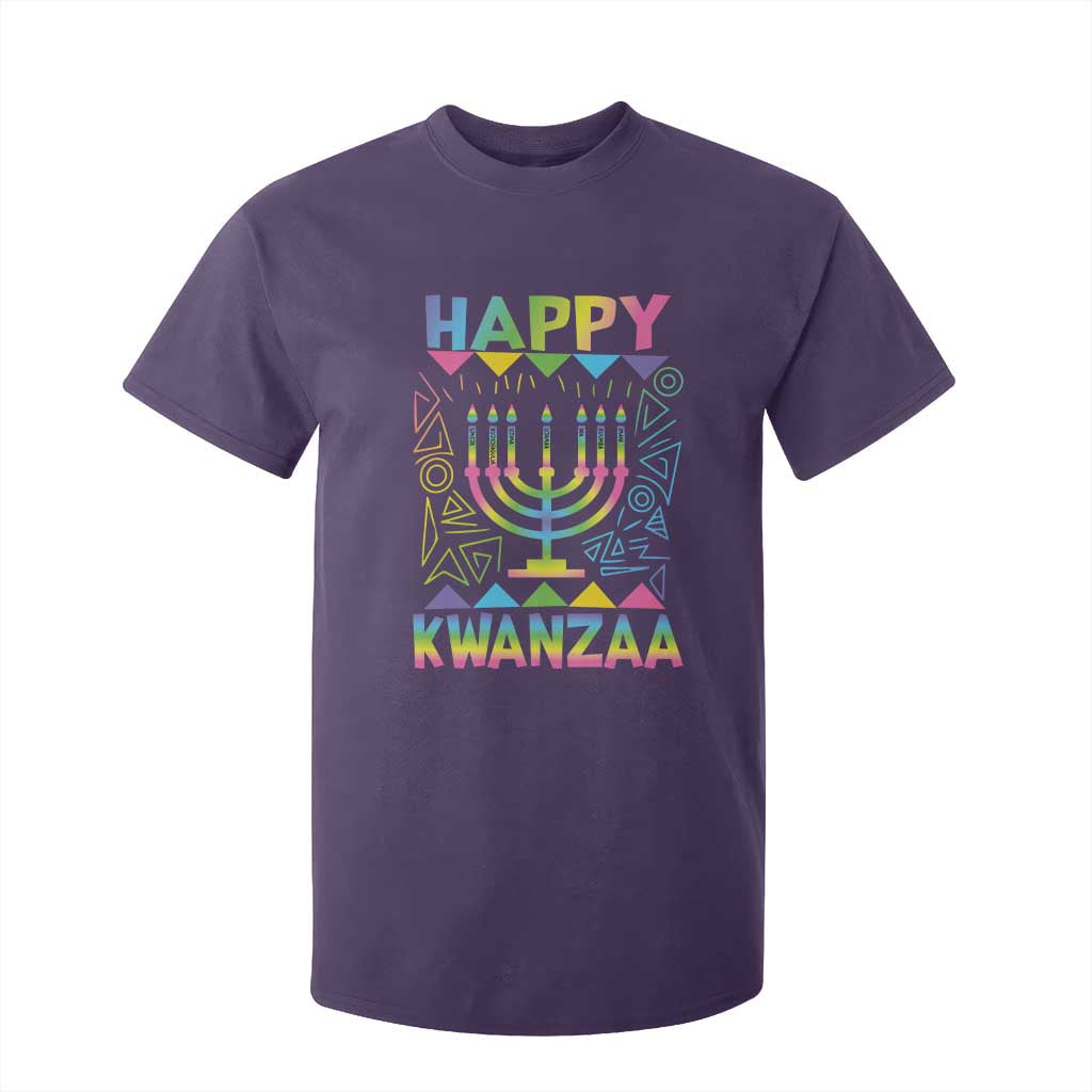 Happy Kwanzaa T Shirt For Kid Christmas African American Heritage Holiday Kinara Mazao TS10 Purple Print Your Wear