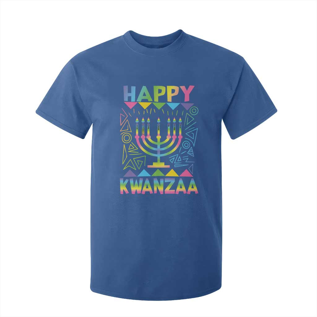Happy Kwanzaa T Shirt For Kid Christmas African American Heritage Holiday Kinara Mazao TS10 Royal Blue Print Your Wear