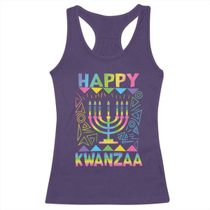 Happy Kwanzaa Racerback Tank Top Christmas African American Heritage Holiday Kinara Mazao TS10 Purple Print Your Wear