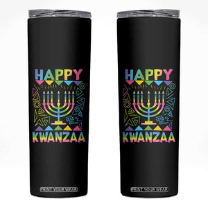 Happy Kwanzaa Skinny Tumbler Christmas African American Heritage Holiday Kinara Mazao TS10 Black Print Your Wear