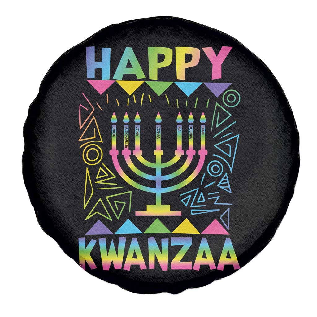 Happy Kwanzaa Spare Tire Cover Christmas African American Heritage Holiday Kinara Mazao TS10 Print Your Wear