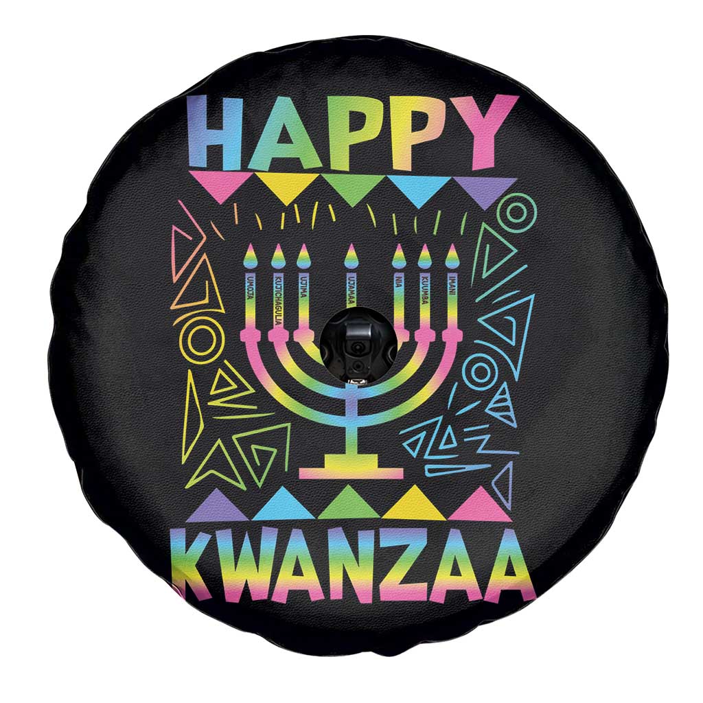 Happy Kwanzaa Spare Tire Cover Christmas African American Heritage Holiday Kinara Mazao TS10 Print Your Wear