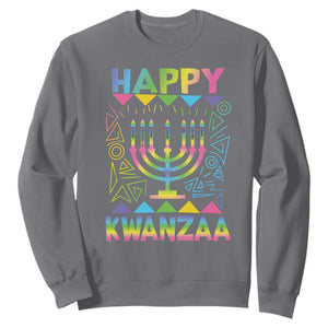 Happy Kwanzaa Sweatshirt Christmas African American Heritage Holiday Kinara Mazao TS10 Charcoal Print Your Wear