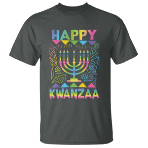Happy Kwanzaa T Shirt Christmas African American Heritage Holiday Kinara Mazao TS10 Dark Heather Print Your Wear