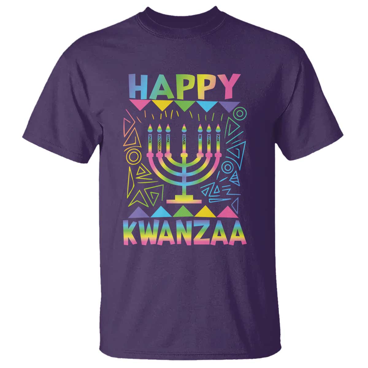 Happy Kwanzaa T Shirt Christmas African American Heritage Holiday Kinara Mazao TS10 Purple Print Your Wear