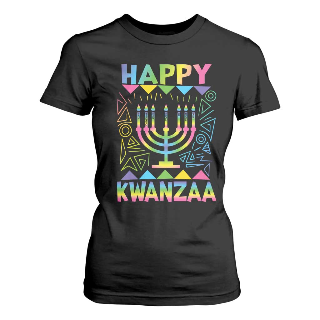Happy Kwanzaa T Shirt For Women Christmas African American Heritage Holiday Kinara Mazao TS10 Black Print Your Wear