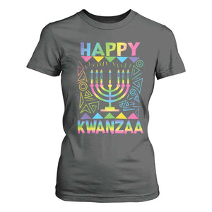 Happy Kwanzaa T Shirt For Women Christmas African American Heritage Holiday Kinara Mazao TS10 Dark Heather Print Your Wear