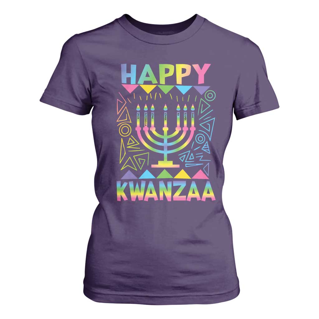 Happy Kwanzaa T Shirt For Women Christmas African American Heritage Holiday Kinara Mazao TS10 Purple Print Your Wear