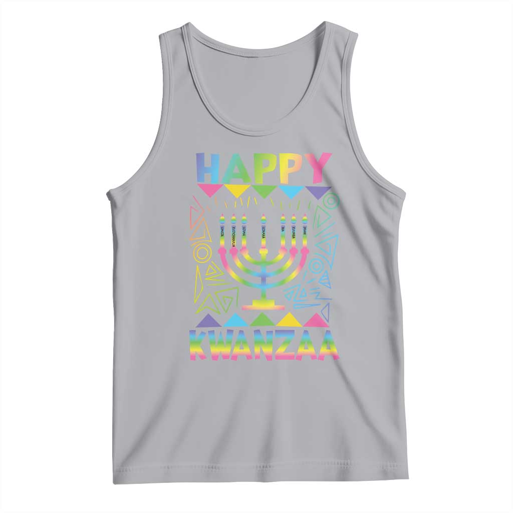 Happy Kwanzaa Tank Top Christmas African American Heritage Holiday Kinara Mazao TS10 Athletic Heather Print Your Wear