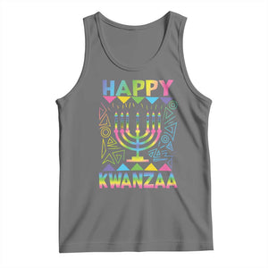 Happy Kwanzaa Tank Top Christmas African American Heritage Holiday Kinara Mazao TS10 Black Heather Print Your Wear