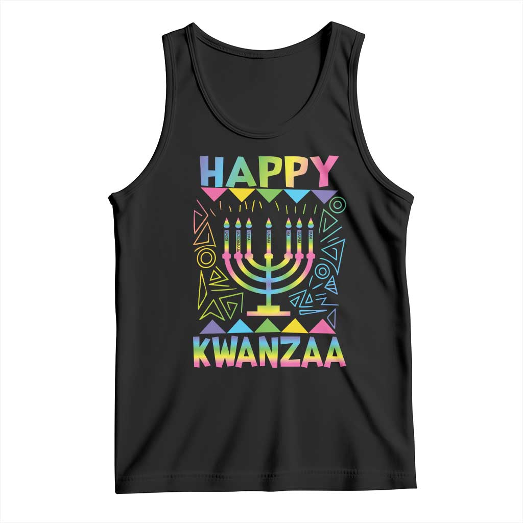 Happy Kwanzaa Tank Top Christmas African American Heritage Holiday Kinara Mazao TS10 Black Print Your Wear