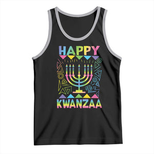 Happy Kwanzaa Tank Top Christmas African American Heritage Holiday Kinara Mazao TS10 Black Athletic Heather Print Your Wear