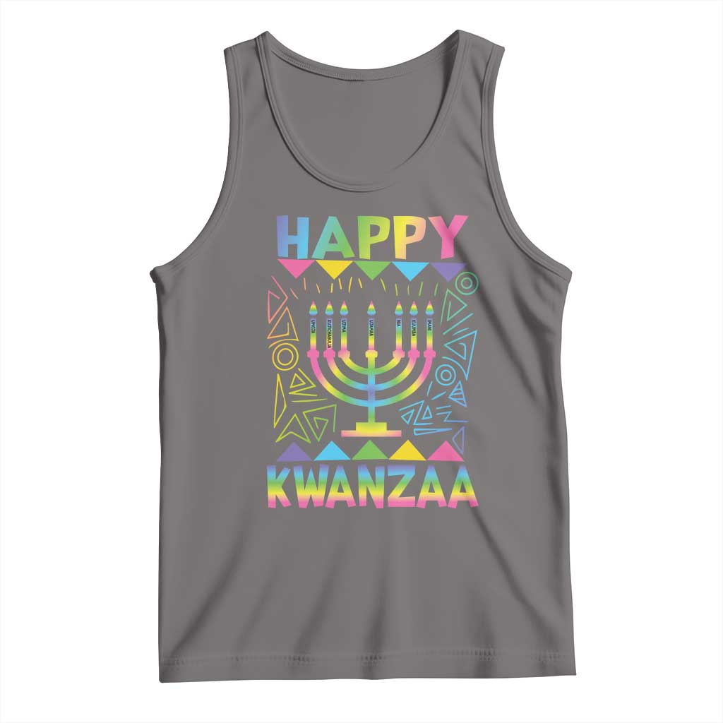Happy Kwanzaa Tank Top Christmas African American Heritage Holiday Kinara Mazao TS10 Deep Heather Print Your Wear