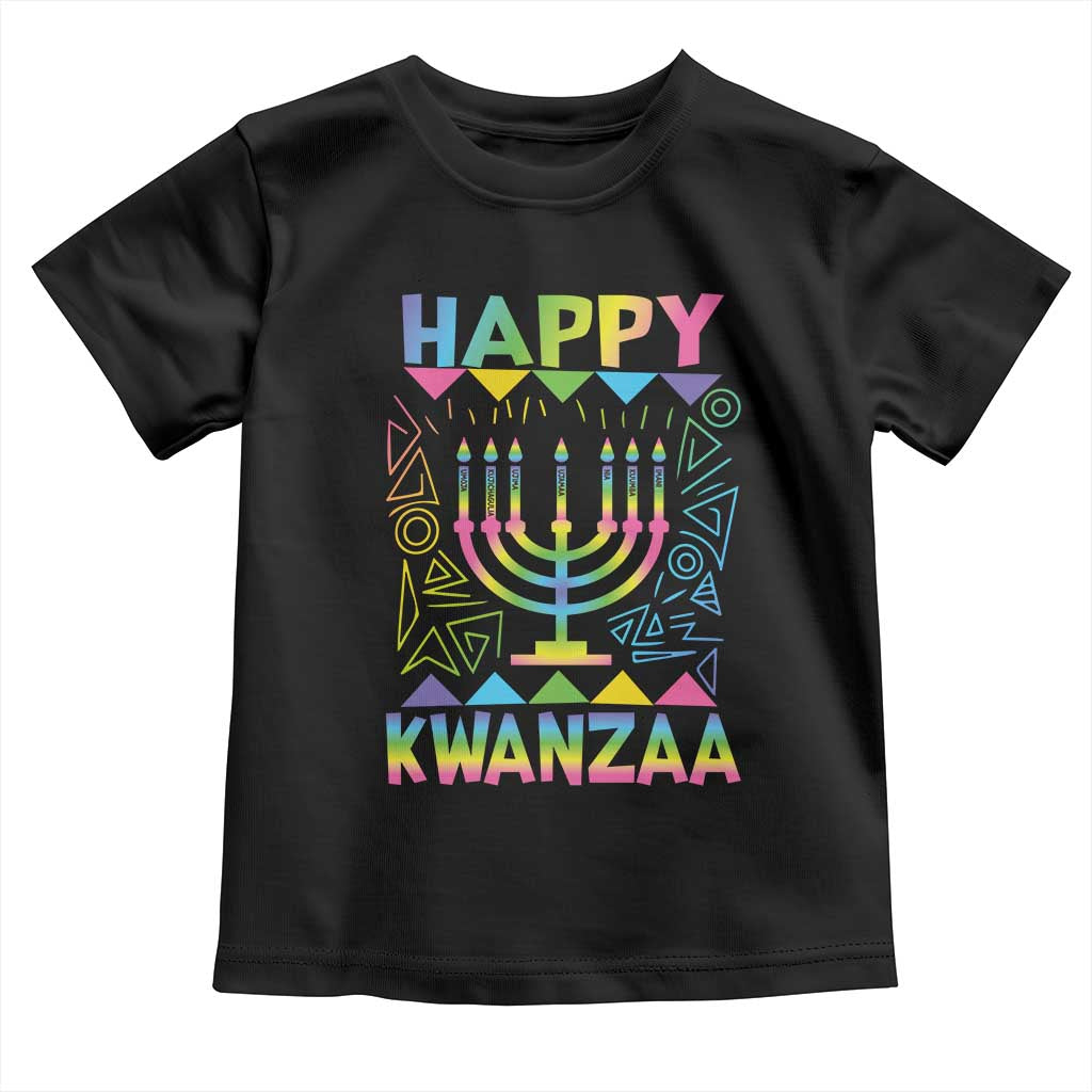 Happy Kwanzaa Toddler T Shirt Christmas African American Heritage Holiday Kinara Mazao TS10 Black Print Your Wear