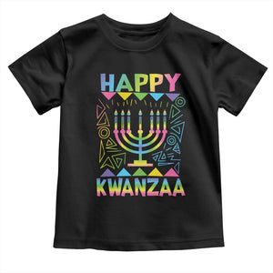 Happy Kwanzaa Toddler T Shirt Christmas African American Heritage Holiday Kinara Mazao TS10 Black Print Your Wear