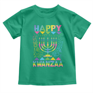 Happy Kwanzaa Toddler T Shirt Christmas African American Heritage Holiday Kinara Mazao TS10 Irish Green Print Your Wear