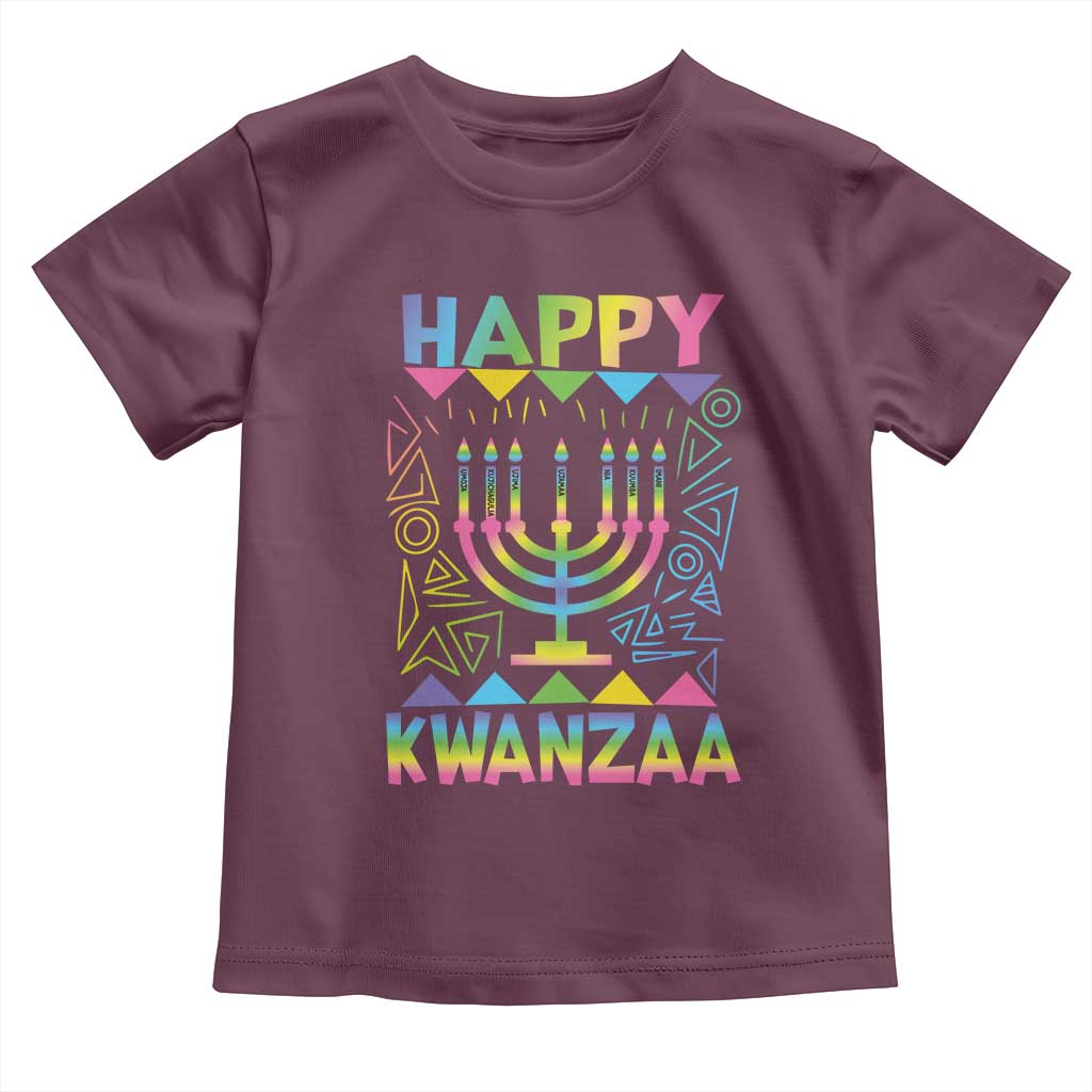 Happy Kwanzaa Toddler T Shirt Christmas African American Heritage Holiday Kinara Mazao TS10 Maroon Print Your Wear