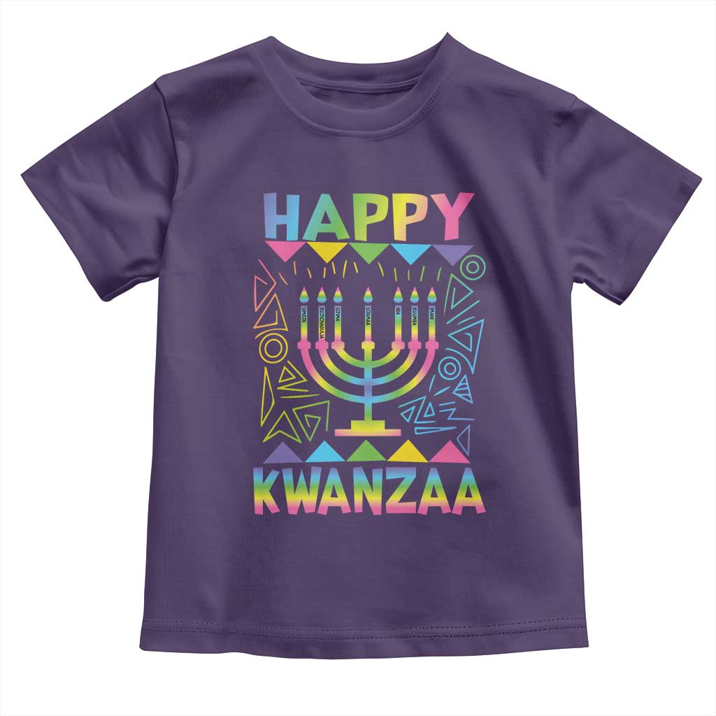 Happy Kwanzaa Toddler T Shirt Christmas African American Heritage Holiday Kinara Mazao TS10 Purple Print Your Wear