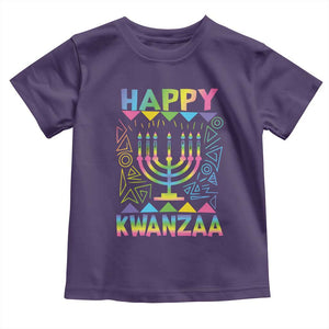 Happy Kwanzaa Toddler T Shirt Christmas African American Heritage Holiday Kinara Mazao TS10 Purple Print Your Wear