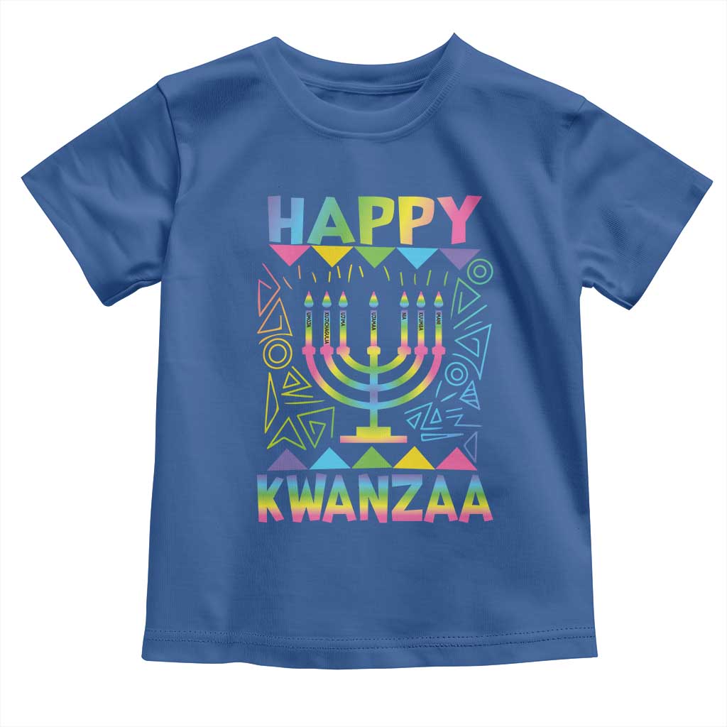 Happy Kwanzaa Toddler T Shirt Christmas African American Heritage Holiday Kinara Mazao TS10 Royal Blue Print Your Wear